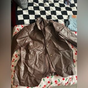 Nasty Gal Chocolate Leather Outerwear